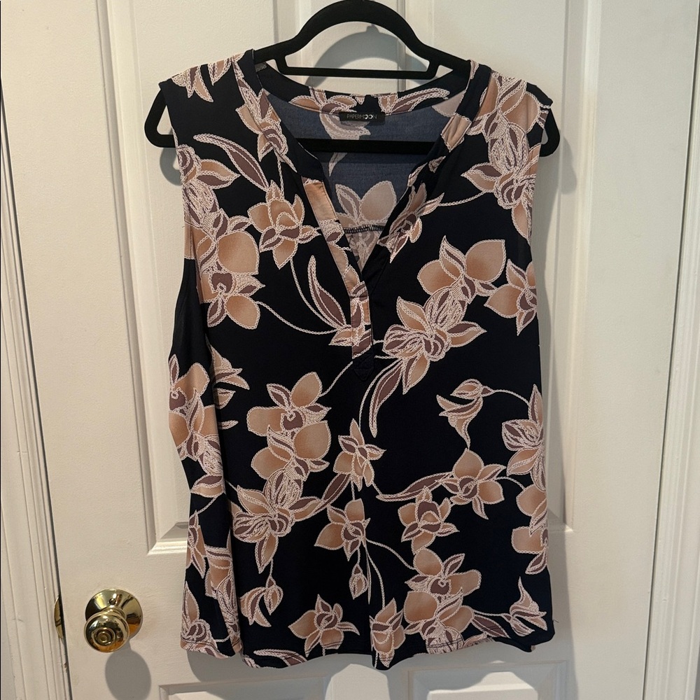 Papermoon Navy and Pink Floral Blouse